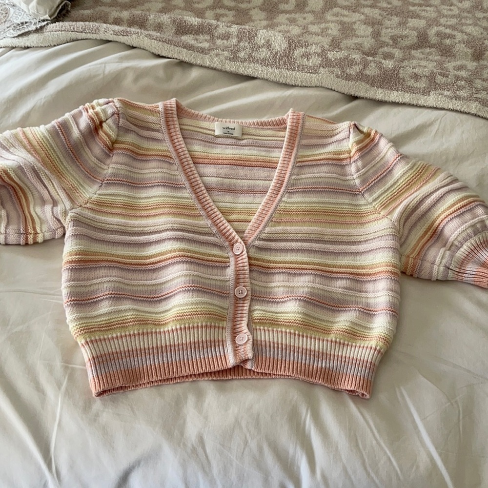 Aritzia striped pastel cardigan